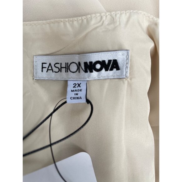 Corset Top 2X Cream Zipper Closure Square Neckline Style  Comfort Plus Size - Picture 7 of 12